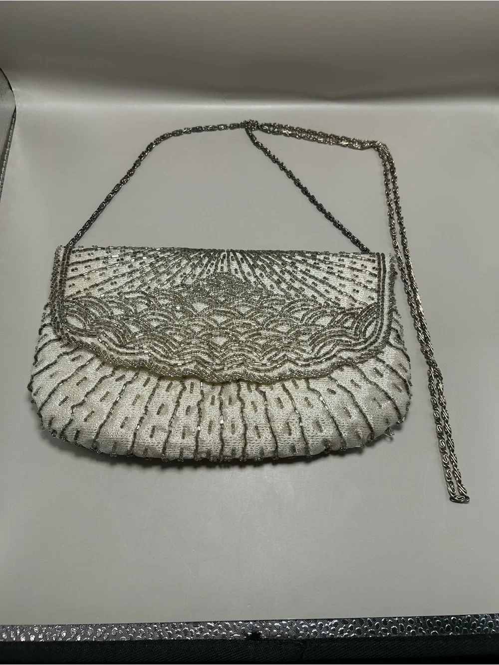Genuine Vintage La Regale Beaded Evening Clutch with Chain Strap